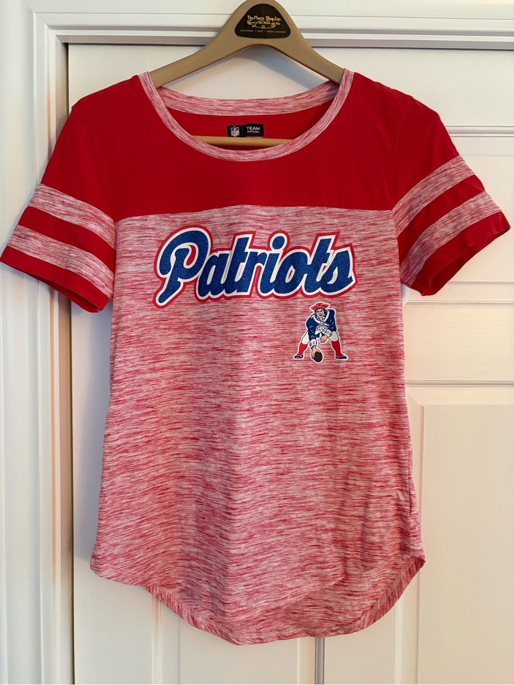 NFL Patriots Red Heathered Short Sleeve Tee